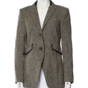 Theory Virgin Wool Houndstooth Print Blazer